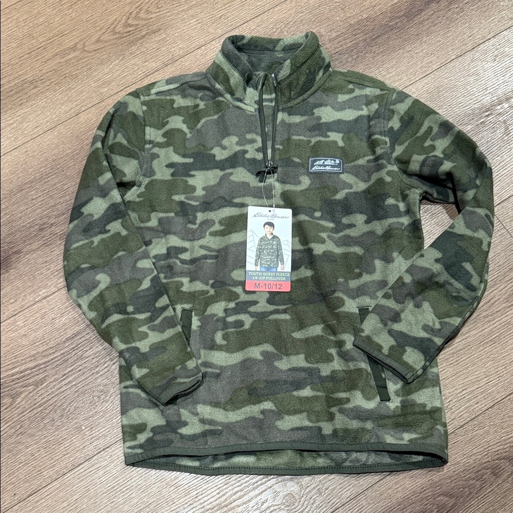 NWT Eddie Bauer Olive Camo Pullover